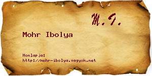 Mohr Ibolya névjegykártya